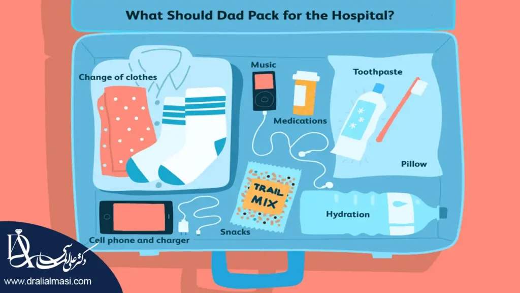 تصویری کارتونی از وسایل مورد نیاز برای بیمارستان