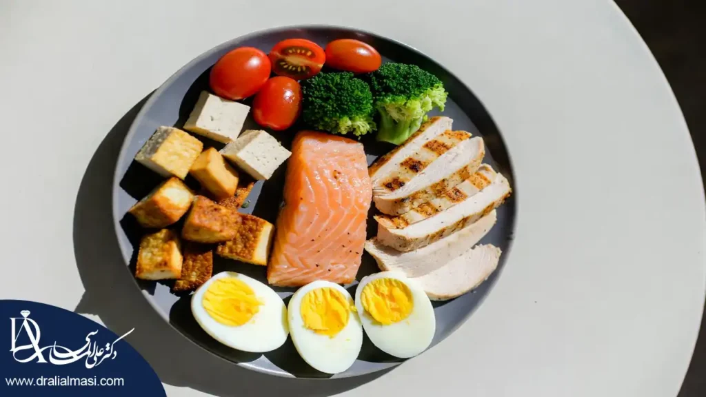 تصویر یک بشقاب غذای سالم