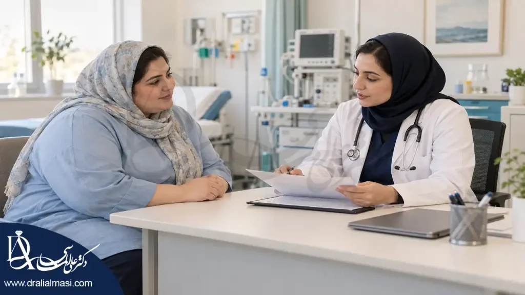 گفتوگوی پزشک با بیمار دارای چاقی و بررسی پرونده پیش از بیهوشی